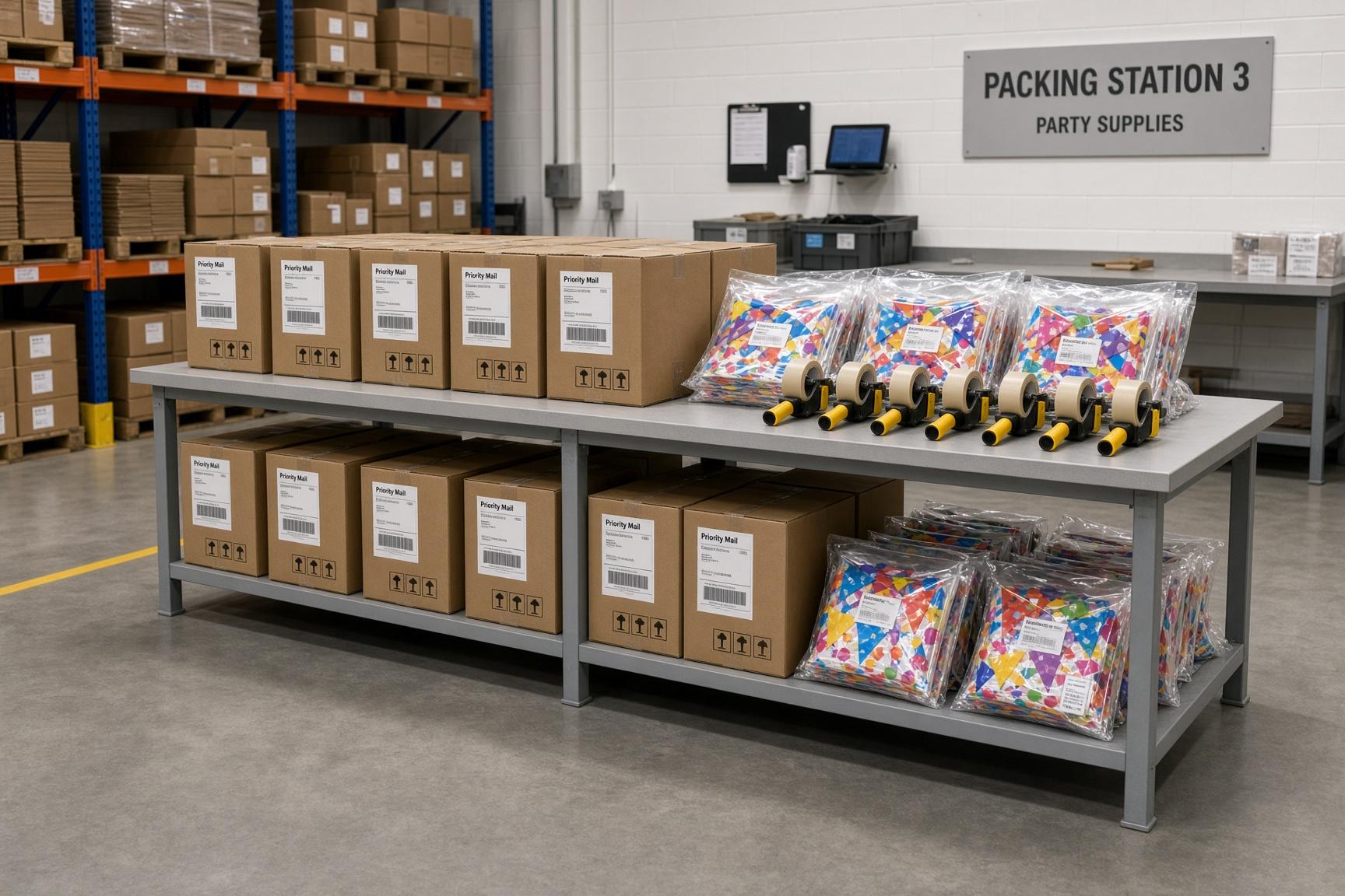 Cartons on the packing floor