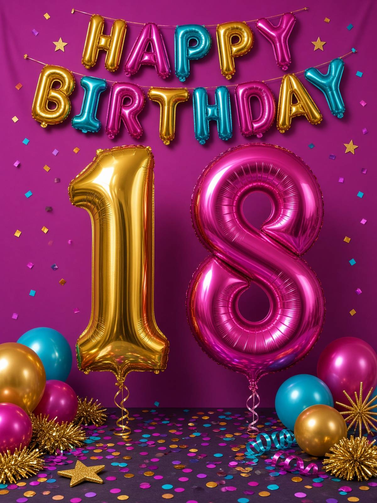 Number foil balloons